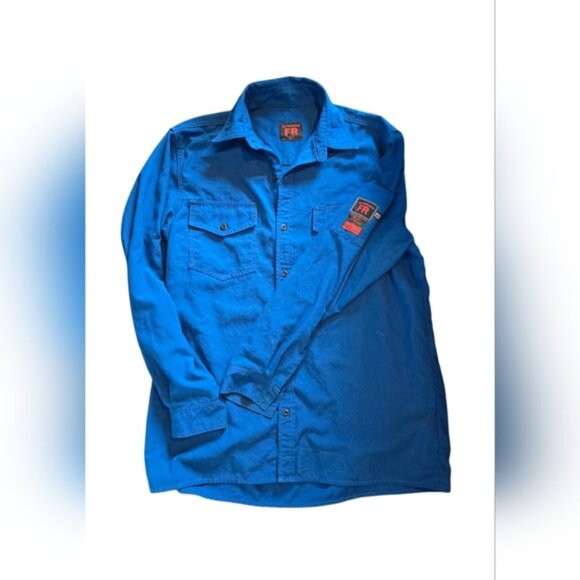 Actionwear Fire Rated Workwear Streetwear Size XL Distressed Button Down Shirt - Picture 1 of 11